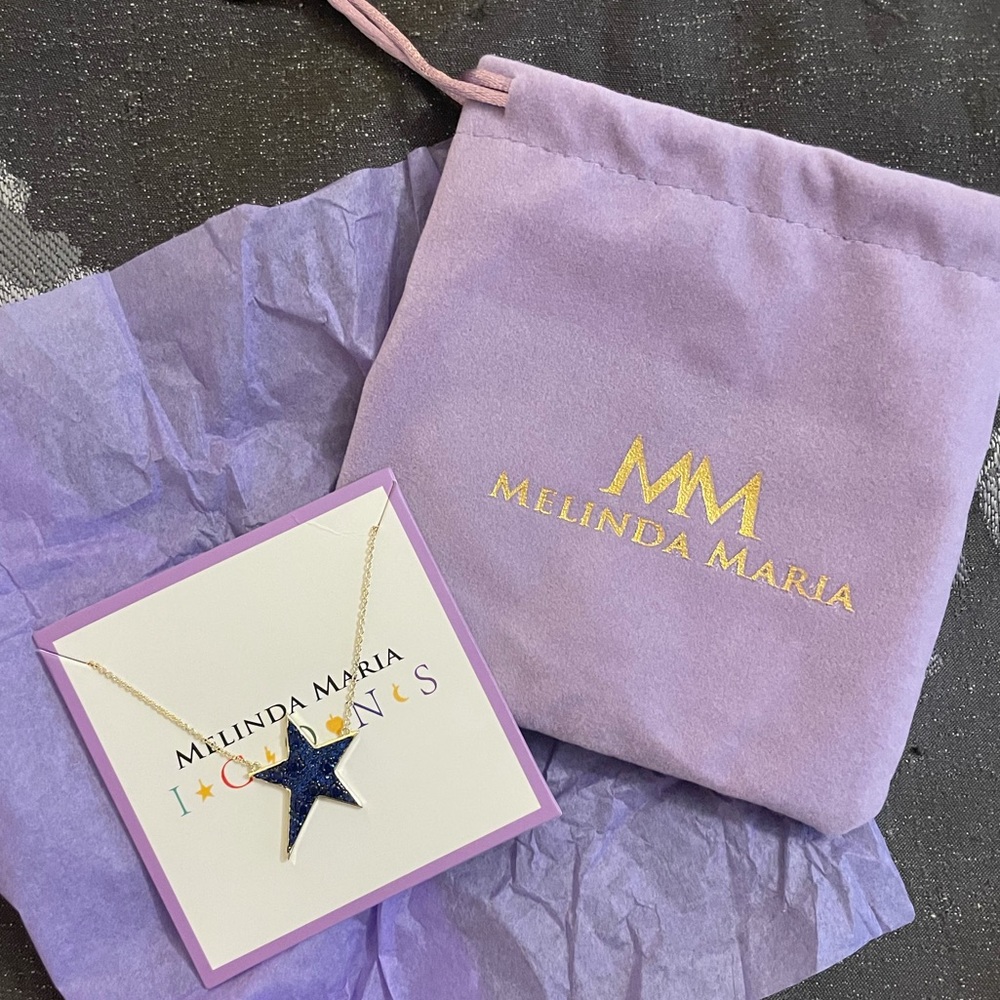 Melinda Maria Star Necklace in Blue and Gold